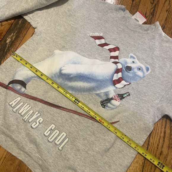 Vintage Coca Cola Polar Bear Crewneck Sweatshirt Mens M Womens XL - Picture 3 of 9